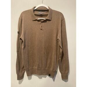SUPERDRY Men Cotton Cashmere Brown Pullover Sweater Size XL